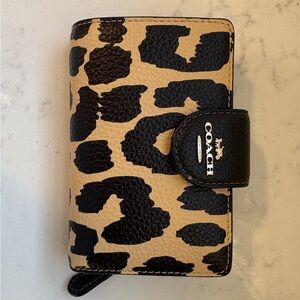 Coach Black and Tan Cheetah Print Wallet